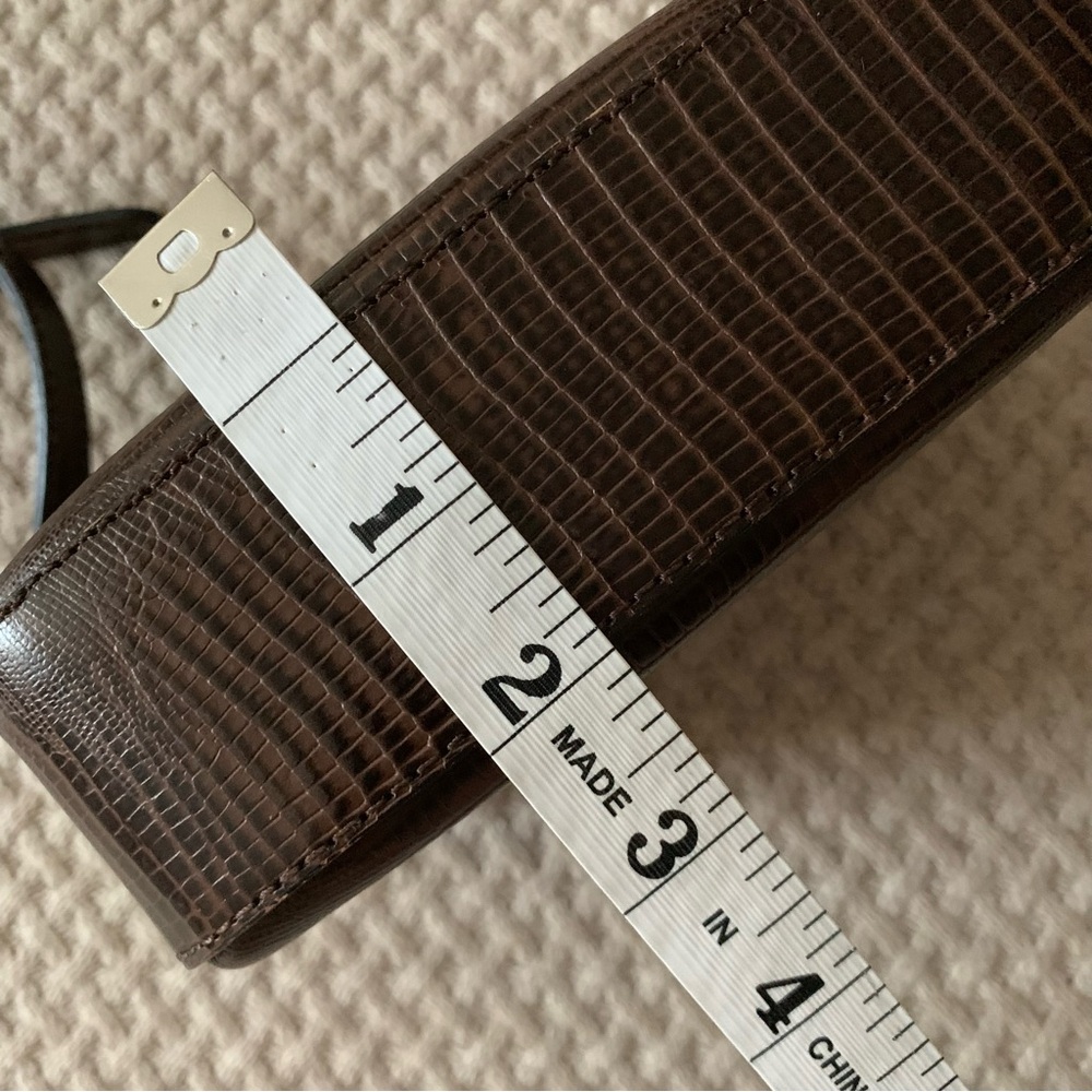 Massimo Dutti Brown Leather Crossbody Bag | Minimal Buckle Detail - Picture 15 of 16